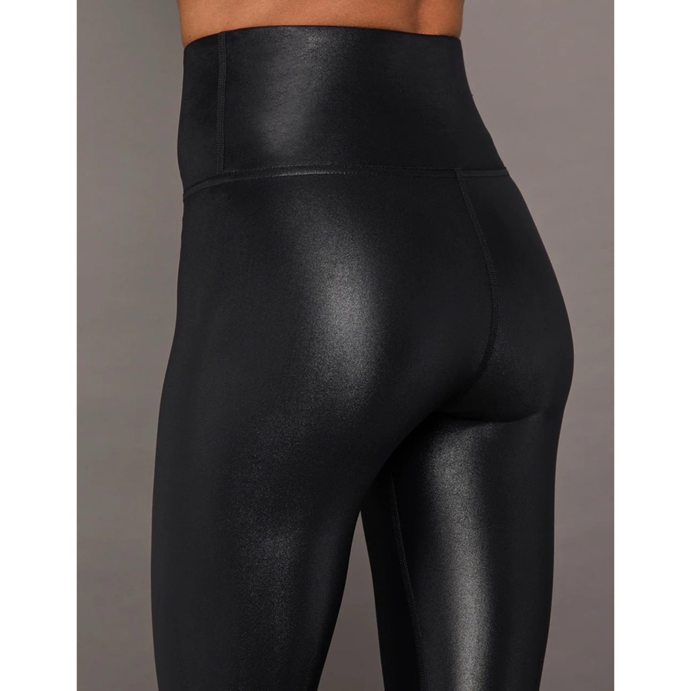 CARBON38 Takara Shine High Rise Full Length Glossy Black Leggings Size Large - Picture 2 of 15